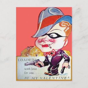 Antieke Retro Gangster Valentijnkaart Feestdagenkaart