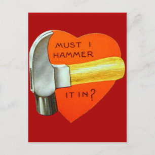 Antieke Retro Hamer Valentijnkaart Feestdagenkaart