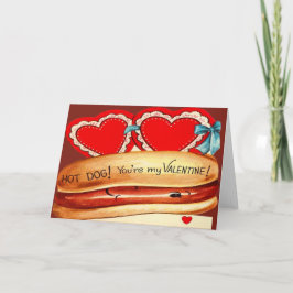 Antieke Retro Hotdog Valentijnkaart Feestdagen Kaart