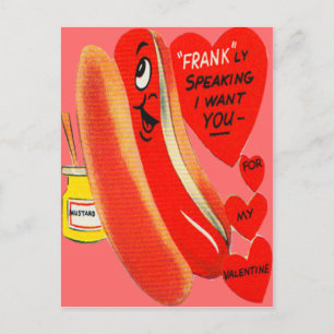 Antieke Retro Hotdog Valentijnkaart Feestdagenkaart