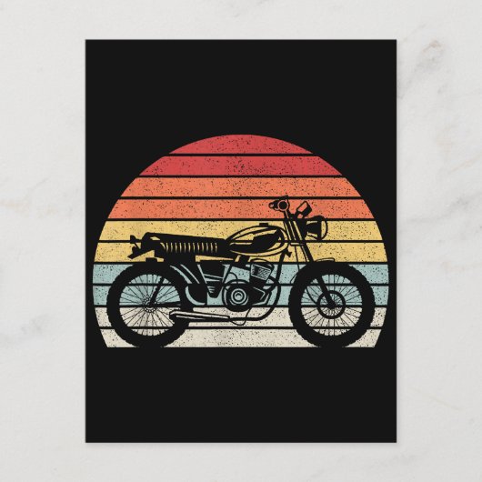 Antieke Retro Motorfiets Informatiekaartje (Voorkant)