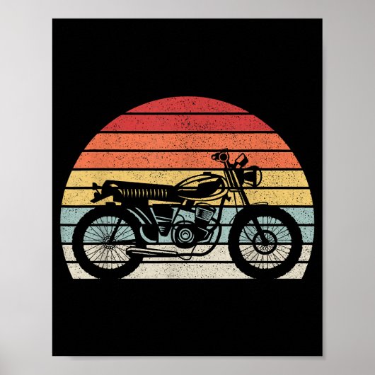 Antieke Retro Motorfiets Poster (Voorkant)