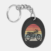 Antieke Retro Motorfiets Sleutelhanger (Voorkant Links)