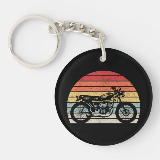 Antieke Retro Motorfiets Sleutelhanger (Voorkant)