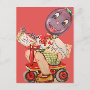 Antieke Retro Pruim Valentijnkaart Feestdagenkaart