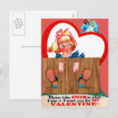 Antieke Retro Stockade Valentijnkaart Feestdagenkaart (Voorkant / Achterkant)