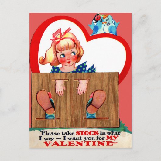Antieke Retro Stockade Valentijnkaart Feestdagenkaart (Voorkant)