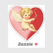 Antieke Retro Valentijn Cupido Hart Sticker (Vel)