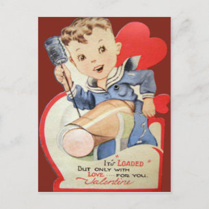 Antieke Retro Zeeman Valentijnkaart Feestdagenkaart