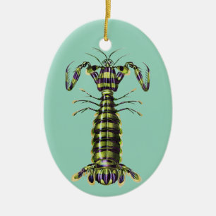 Antieke Reuzen bidsprinkhaankreeft mariene kunstpr Keramisch Ornament