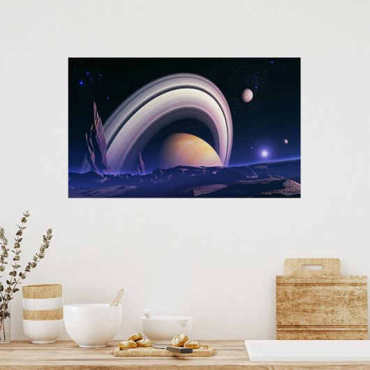 Antieke reuzen - ruimtelandschap poster (Keuken)