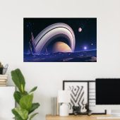 Antieke reuzen - ruimtelandschap poster (Thuiskantoor)