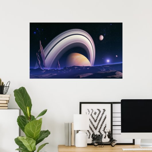 Antieke reuzen - ruimtelandschap poster (Thuiskantoor)