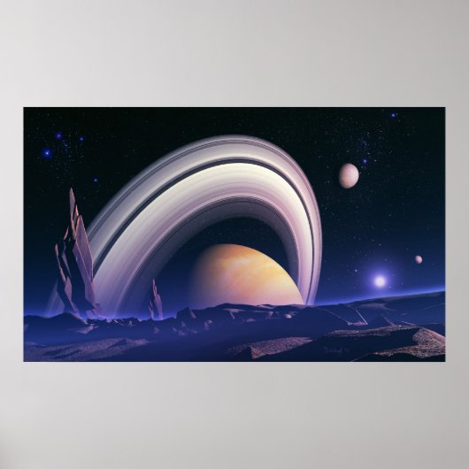 Antieke reuzen - ruimtelandschap poster (Voorkant)