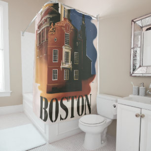 Antieke rit Boston, Massachusetts Paul Revere's ri Douchegordijn