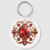 Antieke robijn edelsteen sleutelhanger – Elegante (Voorkant)