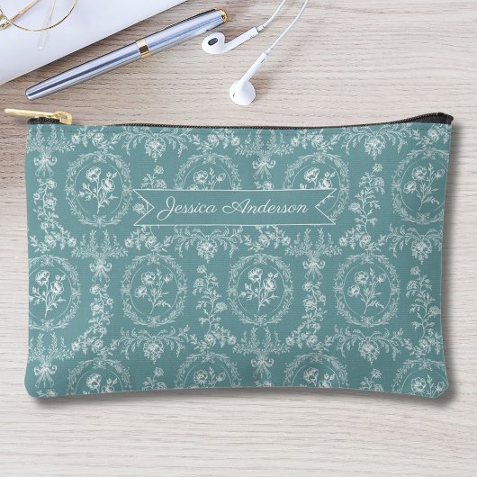 Antieke Rococo Bloemen Bloemige Gepersonaliseerde Etui