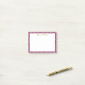 Antieke Rococo Bloemen Bloemige Gepersonaliseerde  Post-it® Notes (Op bureau)