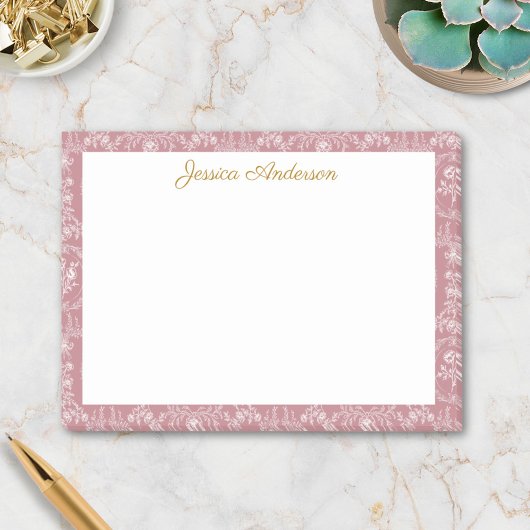 Antieke Rococo Bloemen Bloemige Gepersonaliseerde  Post-it® Notes