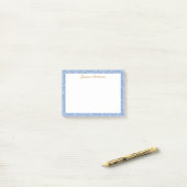 Antieke Rococo Bloemen Bloemige Gepersonaliseerde  Post-it® Notes (Op bureau)