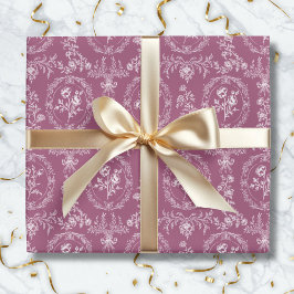 Antieke Rococo Bloemen Bloempatroon Cadeaupapier