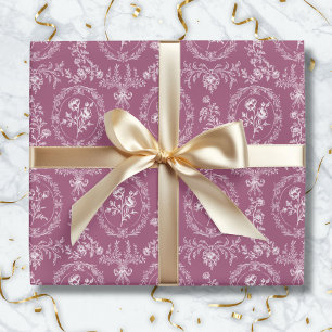 Antieke Rococo Bloemen Bloempatroon Cadeaupapier