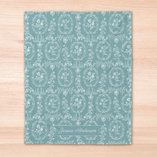 Antieke Rococo Bloemen Bloempatroon Gepersonalisee Fleece Deken
