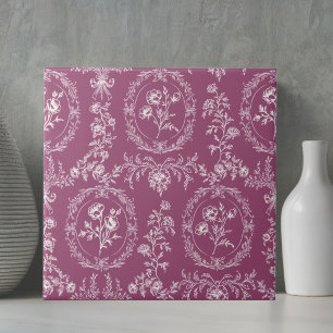 Antieke Rococo Bloemen Bloempatroon Tegeltje