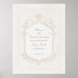 Antieke Rococo Bruiloft Luncheon Shower Welkom Poster