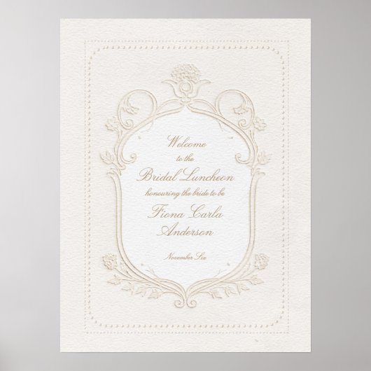 Antieke Rococo Bruiloft Luncheon Shower Welkom Poster (Voorkant)