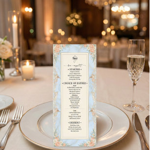 Antieke Rococo Cherubijn & Regency Bloemmotief Menu