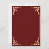 Antieke Rococo lijst Burgundyrood Nikah-huwelijksc Kaart (Achterkant)