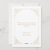 Antieke Rococo Lijst Wit Goud Schrift Eid Mubarak Feestdagenkaart (Achterkant)