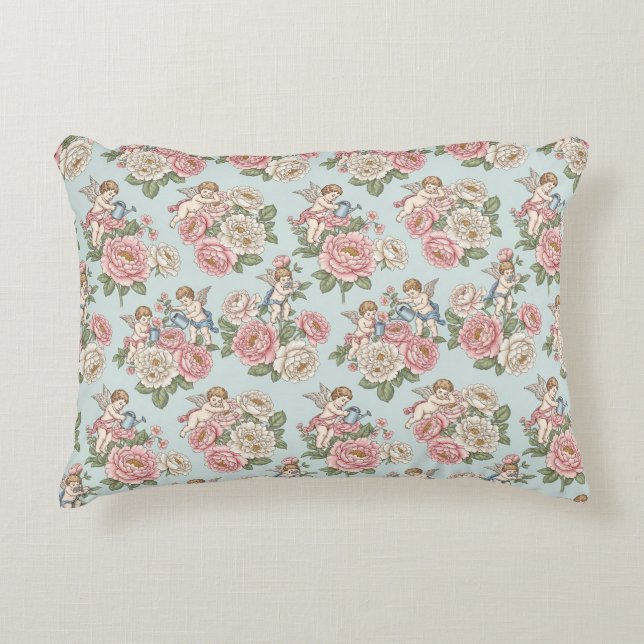 Antieke Rococo Revival Rozentuin Romantisch Accent Kussen (Voorkant)