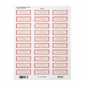 Antieke Rode Damast Aangepaste Kerst Retouradres Etiket (Full Sheet)