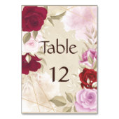 Antieke rode en roze roos lijst kaart (Achterkant)