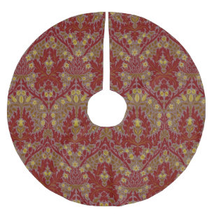 Antieke Rode Goud William Morris Herfstbloemen Kerstboom Rok