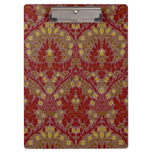 Antieke Rode Goud William Morris Herfstbloemen Klembord