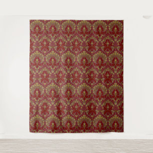 Antieke Rode Goud William Morris Herfstbloemen Wandkleed