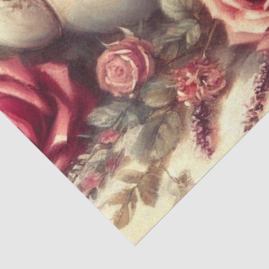 Antieke rode hoed theepartij tissuepapier (Detail)