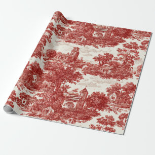 Antieke rode toile landschap natuur patroon cadeaupapier
