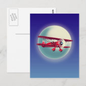 Antieke rode tweedekker briefkaart (Voorkant / Achterkant)