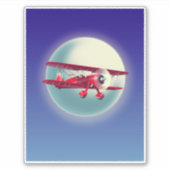 Antieke rode tweedekker sticker (Voorkant)