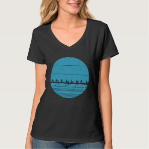 Antieke roeien grappige roeier bemanning boot team t-shirt