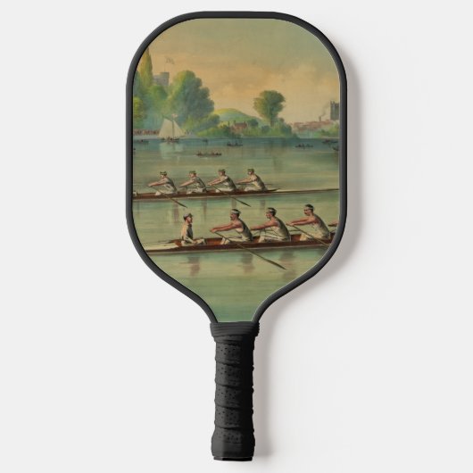 Antieke Roeiers Wedstrijd Roeiboot Wedstrijd Pickleball Paddle (Achterkant)