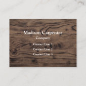 Antieke roestbruine verbrande houten timmerman mon visitekaartje (Achterkant)