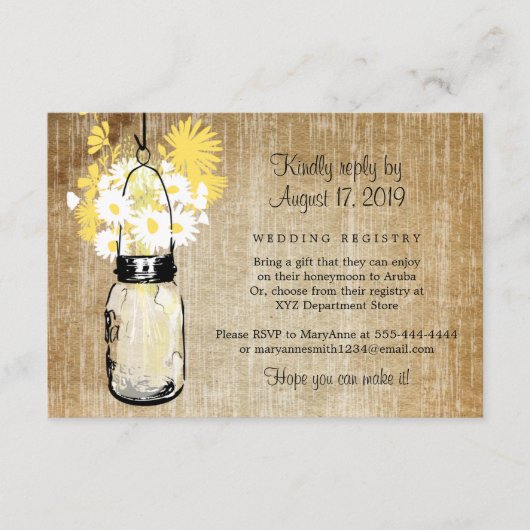 Antieke roestige metseljar madeliefjes wilde bloem informatiekaartje (Voorkant)