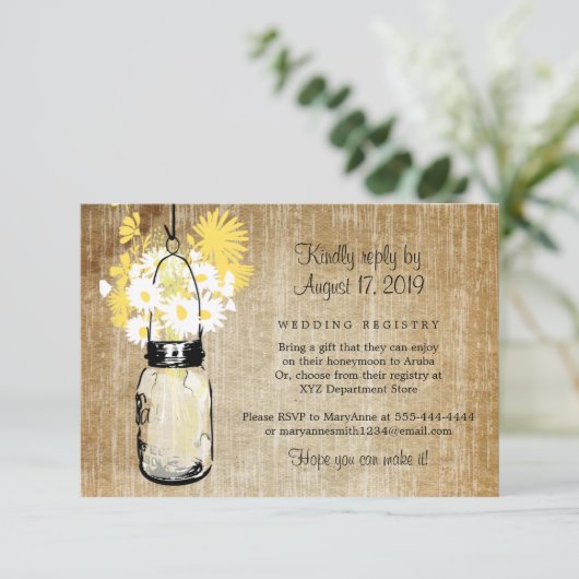 Antieke roestige metseljar madeliefjes wilde bloem informatiekaartje (Staand voorkant)