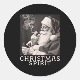 Antieke Roken Kerstman Kerst Morsig Srit C Ronde Sticker