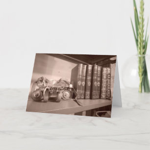 "Antieke Roller-Schaatsen & Boeken" Verjaardagskaa Kaart